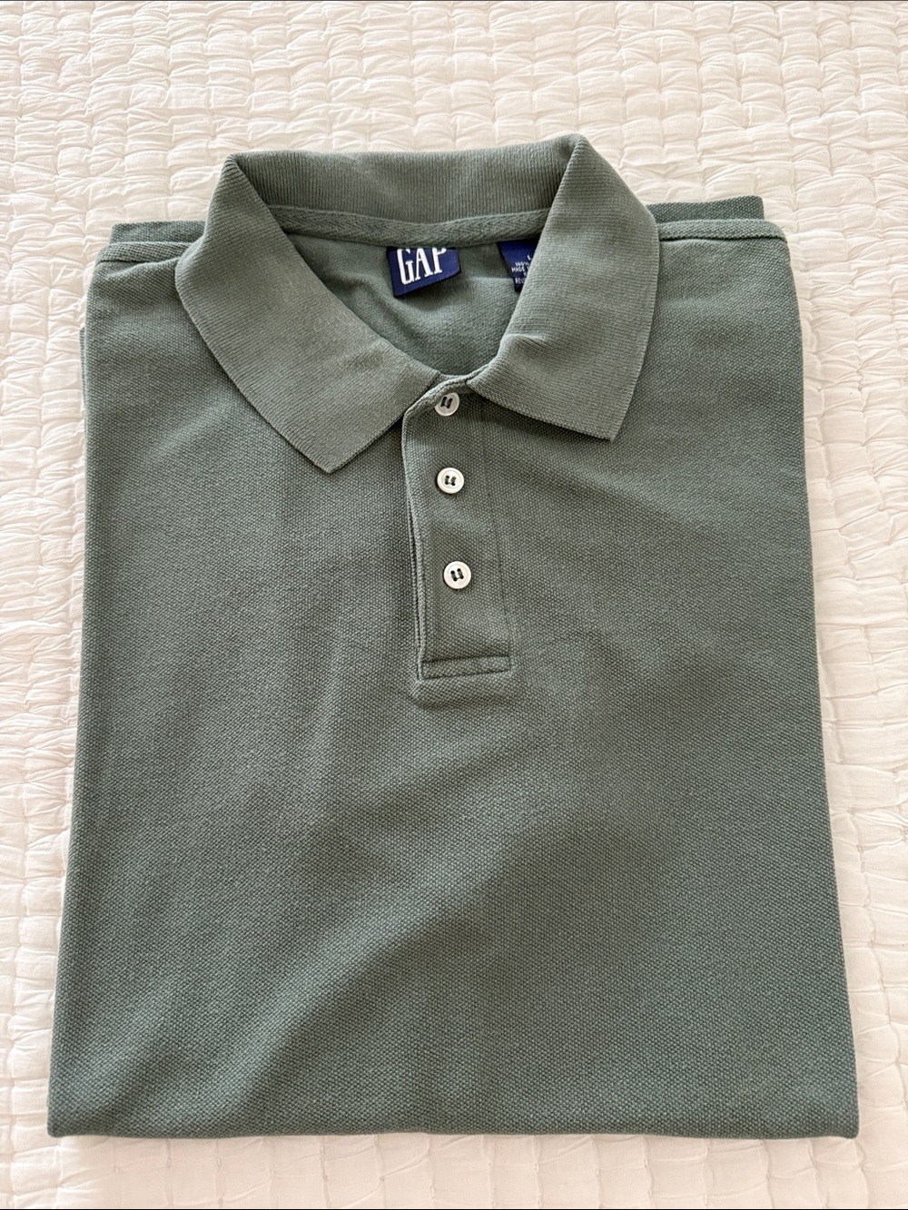 GAP VINTAGE Olive Green Cotton Pique Polo Shirt